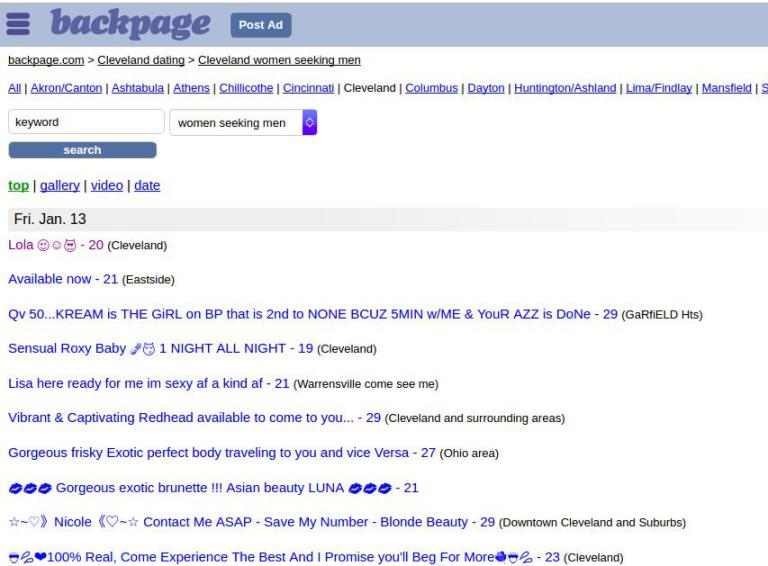 Backpage still taking money for sex ads