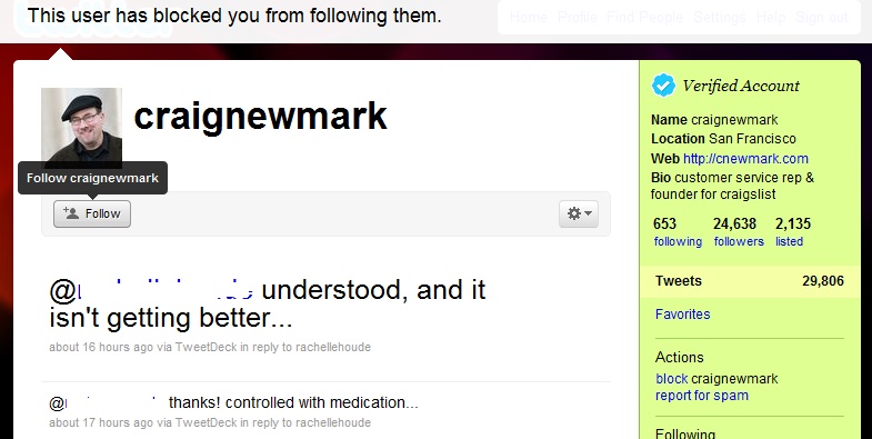 Craig inadvertently acknowledges my existence